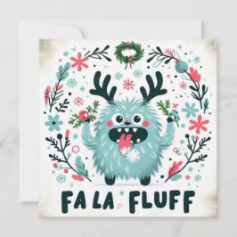 Lieve Kerstliederen-zanger "fa la fluff" Feestdagenkaart
