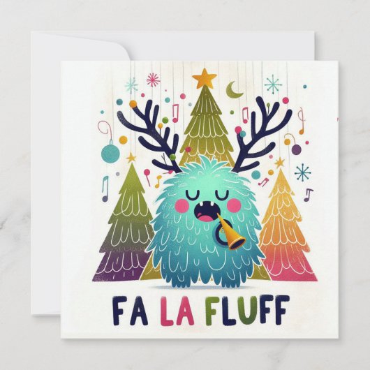 Lieve Kerstliederen Zanger "fa la pluizen" Feestdagenkaart (Voorkant)