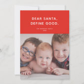 Lieve Kerstman, bepaal goed. Cute Funny Holiday Fo Feestdagenkaart (Voorkant)