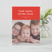 Lieve Kerstman, bepaal goed. Cute Funny Holiday Fo Feestdagenkaart (Staand voorkant)