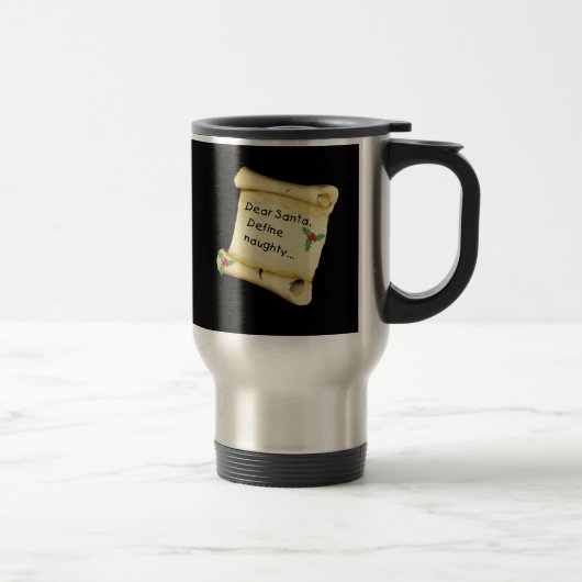Lieve Kerstman... bepaal Naughty T-shirts, babykle Reisbeker (Rechts)
