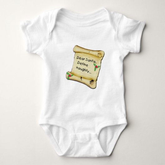Lieve Kerstman... bepaal Naughty T-shirts, babykle Romper (Voorkant)