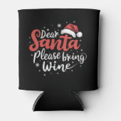 Lieve kerstman, breng alsjeblieft Wijnkerst Drink Blikjeskoeler (Voorkant)