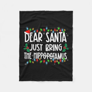 Lieve kerstman, breng de familie van het nijlpaard fleece deken