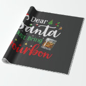 Lieve Kerstman, breng gewoon Bourbon Drink kerst Cadeaupapier (Uitgerold)