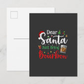 Lieve Kerstman, breng gewoon Bourbon Drink kerst Uitnodiging Briefkaart (Voorkant / Achterkant)