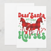 Lieve Kerstman Breng gewoon de Paarden Grappige Ke Kaart (Voorkant / Achterkant)