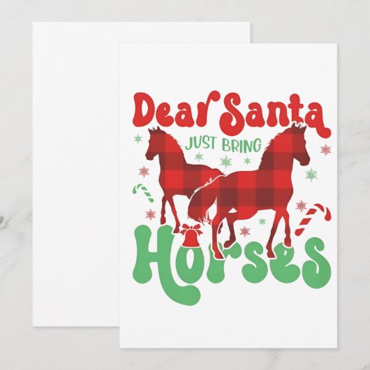 Lieve Kerstman Breng gewoon de Paarden Grappige Ke Kaart (Voorkant / Achterkant)