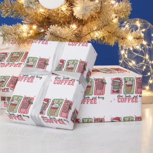 Lieve Kerstman Breng gewoon koffie Kerstmis Preppy Cadeaupapier