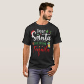Lieve Kerstman Breng gewoon Tequila Grappig Drink T-shirt (Voorkant volledig)