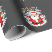 Lieve Kerstman, breng gewoon wijn grappig kerstcad Cadeaupapier (Rol Hoek)