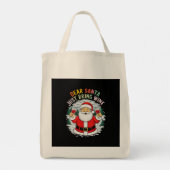 Lieve Kerstman, breng gewoon wijn grappig kerstcad Tote Bag (Achterkant)