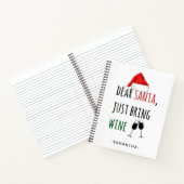 Lieve kerstman, breng gewoon Wine Funny Kerstmis m Notitieboek (Binnen)