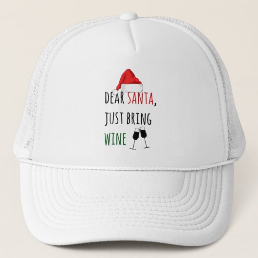 Lieve kerstman, breng gewoon Wine Funny Kerstmis m Trucker Pet (Voorkant)