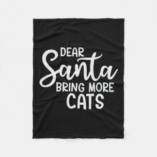 Lieve Kerstman Breng meer katten Grappig Kerstgezi Fleece Deken