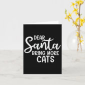 Lieve Kerstman Breng meer katten Grappig Kerstgezi Kaart (Gele Bloem)