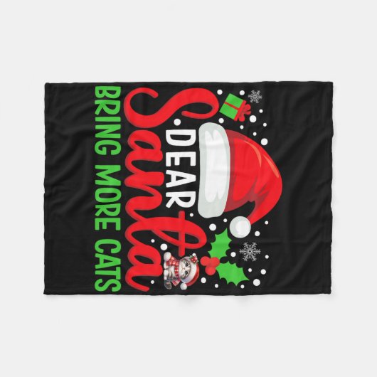 Lieve Kerstman Breng meer katten Grappig Matching  Fleece Deken (Voorkant (Horizontaal))