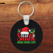 Lieve Kerstman Breng meer katten Grappig Matching Sleutelhanger (Voorkant)