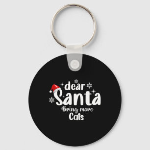 Lieve Kerstman Breng meer katten Grappige Kerstmis Sleutelhanger