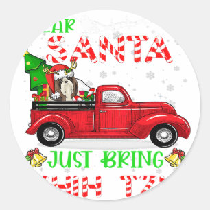 Lieve kerstman, breng Shih Tzu Dog Kerstmis mee Ronde Sticker
