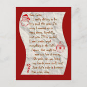 Lieve Kerstman, Briefkaart (Voorkant)