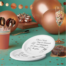 Lieve Kerstman Champagne & Diamonds Lijn Kunstontw Papieren Bordje