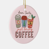 Lieve Kerstman | Christmas Coffee Latte Keramisch Ornament (Rechts)