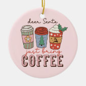 Lieve Kerstman | Christmas Coffee Latte Keramisch Ornament (Voorkant)