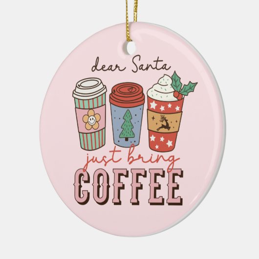 Lieve Kerstman | Christmas Coffee Latte Keramisch Ornament (Links)