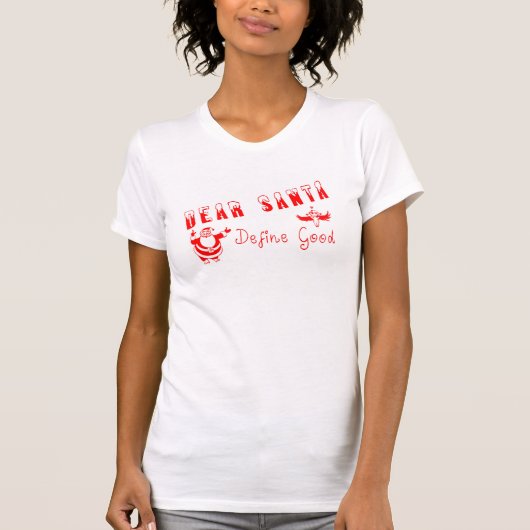 Lieve Kerstman Dames Jersey T-Shirt (Voorkant)