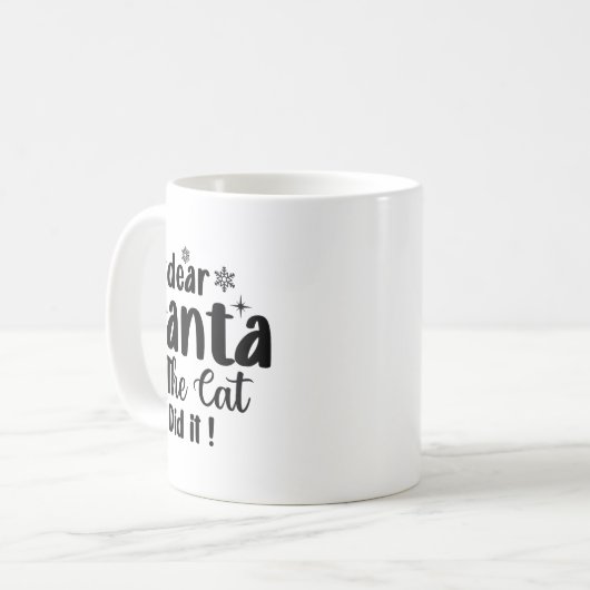 Lieve Kerstman De Kat Deed Het Grappig Kerstmis 1 Koffiemok (Voorkant links)