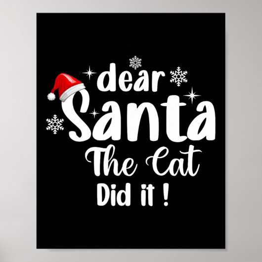 Lieve kerstman de kat deed het grappige kerst poster (Voorkant)