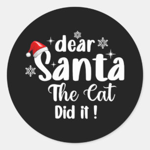 Lieve kerstman de kat deed het grappige kerst ronde sticker
