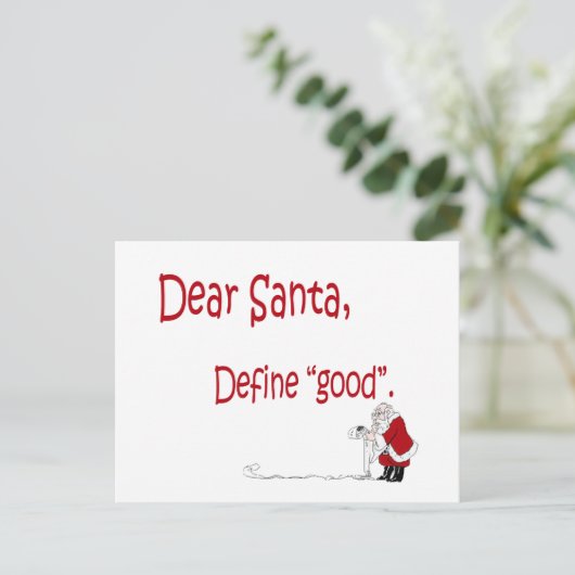 Lieve Kerstman... definieer goed? Feestdagenkaart (Staand voorkant)