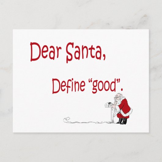Lieve Kerstman... definieer goed? Feestdagenkaart (Voorkant)