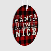 Lieve Kerstman, Definieer leuke grappige acrylkers Ornament (voorkant)