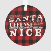 Lieve Kerstman, Definieer leuke grappige acrylkers Ornament (achterkant)