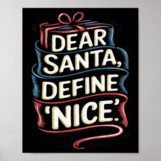 Lieve Kerstman, definieer leuke kerst Poster (Voorkant)