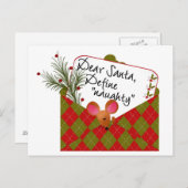 Lieve Kerstman...Definieer ondeugend Feestdagenkaart (Voorkant / Achterkant)