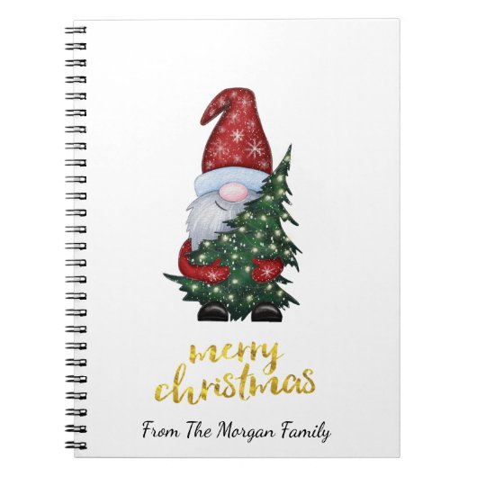 Lieve Kerstman Dennenboom Kerst Notebook Notitieboek (Voorkant)