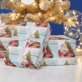 Lieve Kerstman Dennenboom Kerstmis Cadeaupapier