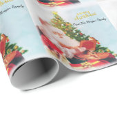 Lieve Kerstman Dennenboom Kerstmis Cadeaupapier (Rol Hoek)