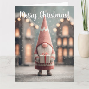 Lieve Kerstman die een cadeaudoos vasthoudt Kaart