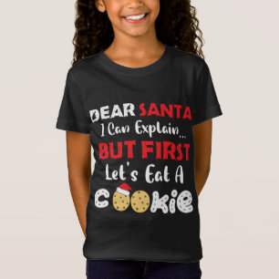 Lieve kerstman Eet een koekjes Grappige kerstkoekj T-shirt