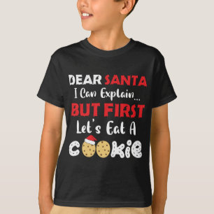 Lieve kerstman Eet een koekjes Grappige kerstkoekj T-shirt