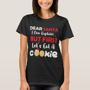 Lieve kerstman Eet een koekjes Grappige kerstkoekj T-shirt