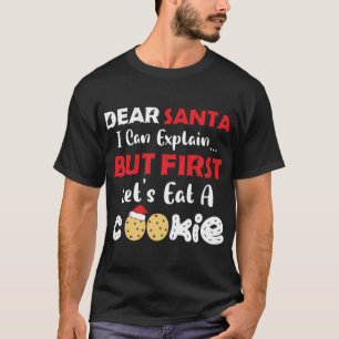 Lieve kerstman Eet een koekjes Grappige kerstkoekj T-shirt