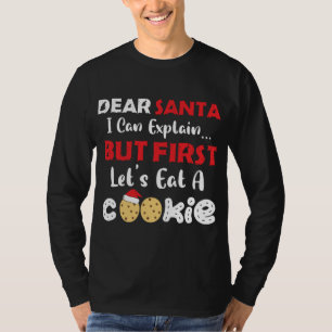 Lieve kerstman Eet een koekjes Grappige kerstkoekj T-shirt