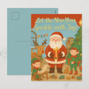 Lieve Kerstman & Elfen Nieuwjaarskaart Feestdagenkaart