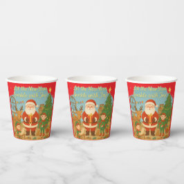 Lieve Kerstman & Elfen Nieuwjaarskaart Papieren Bekers